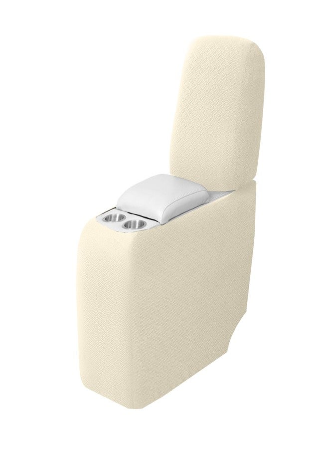 ROFASVCO 100% Waterproof Recliner Middle Console Cover Fleece Stretch Reclining Sectional Couch Covers L Shape Recliner Sofa Cover Washable Center Console Slipcover Protector (1 Console, Beige) - Image 1
